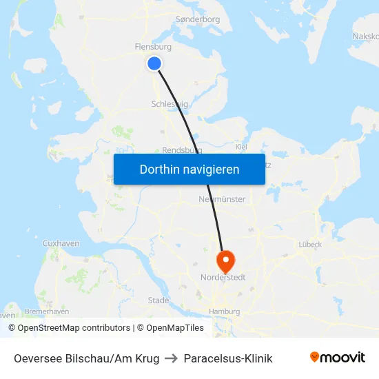 Oeversee Bilschau/Am Krug to Paracelsus-Klinik map