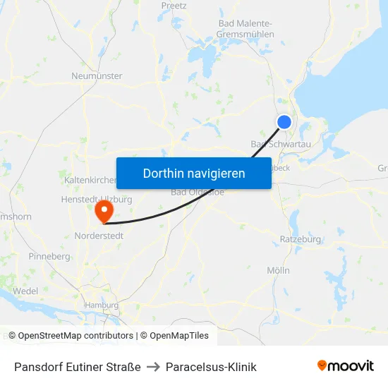 Pansdorf Eutiner Straße to Paracelsus-Klinik map