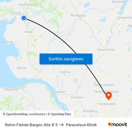 Rehm-Flehde-Bargen Alte B 5 to Paracelsus-Klinik map