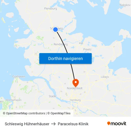 Schleswig Hühnerhäuser to Paracelsus-Klinik map