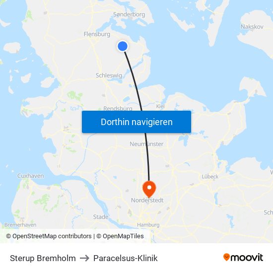 Sterup Bremholm to Paracelsus-Klinik map
