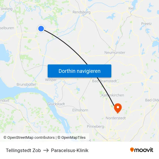 Tellingstedt Zob to Paracelsus-Klinik map