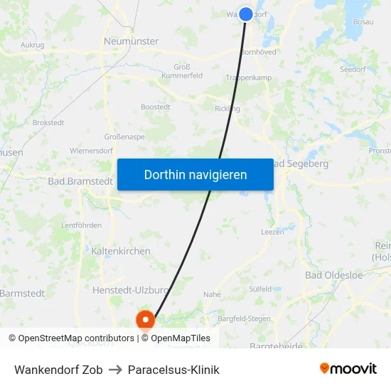 Wankendorf Zob to Paracelsus-Klinik map