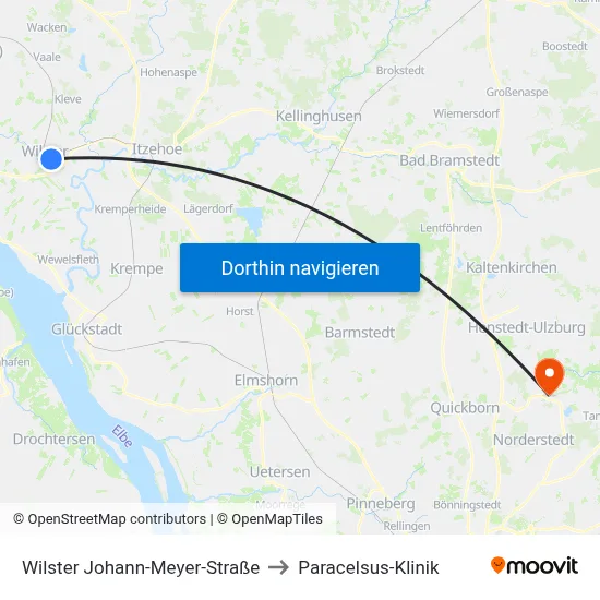 Wilster Johann-Meyer-Straße to Paracelsus-Klinik map