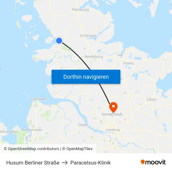 Husum Berliner Straße to Paracelsus-Klinik map