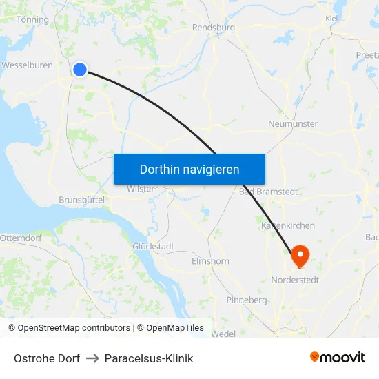 Ostrohe Dorf to Paracelsus-Klinik map
