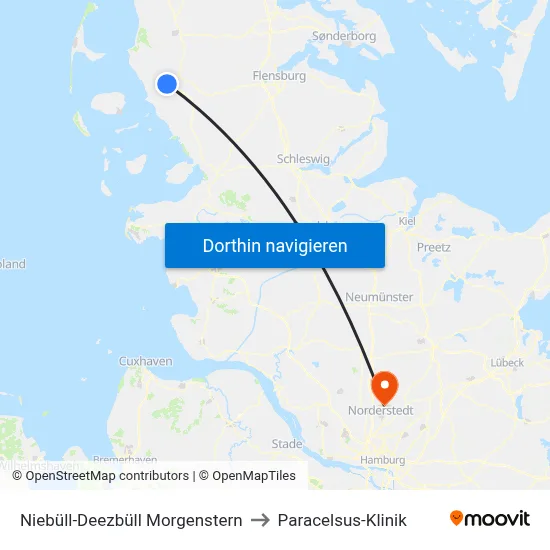Niebüll-Deezbüll Morgenstern to Paracelsus-Klinik map
