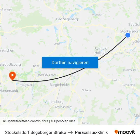 Stockelsdorf Segeberger Straße to Paracelsus-Klinik map