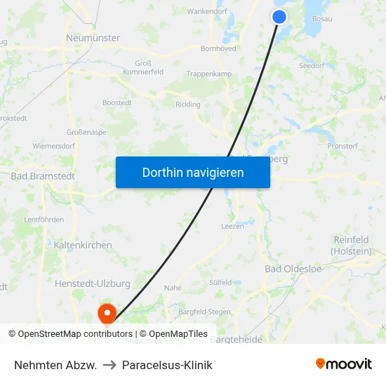 Nehmten Abzw. to Paracelsus-Klinik map