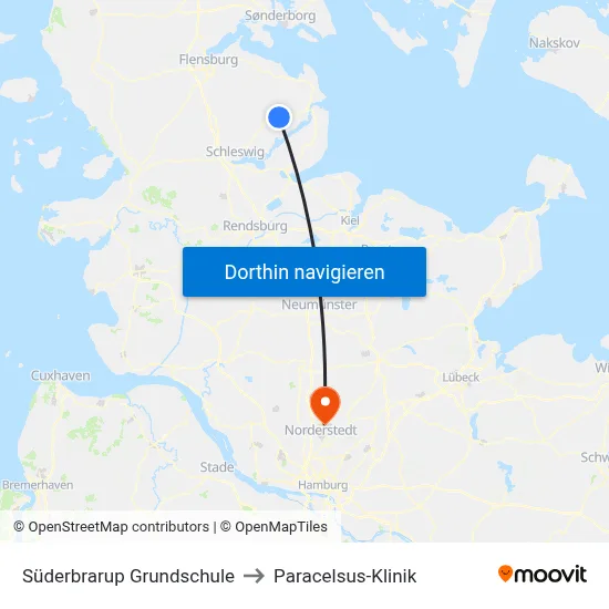 Süderbrarup Grundschule to Paracelsus-Klinik map