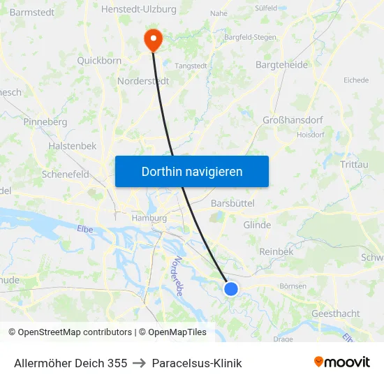 Allermöher Deich 355 to Paracelsus-Klinik map