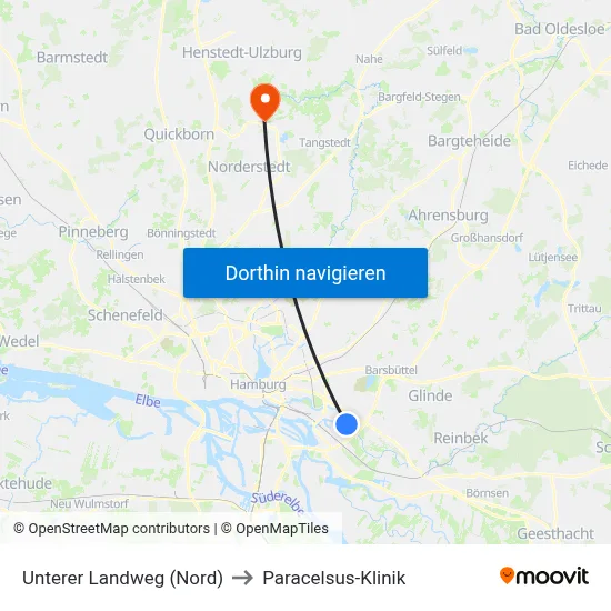 Unterer Landweg (Nord) to Paracelsus-Klinik map