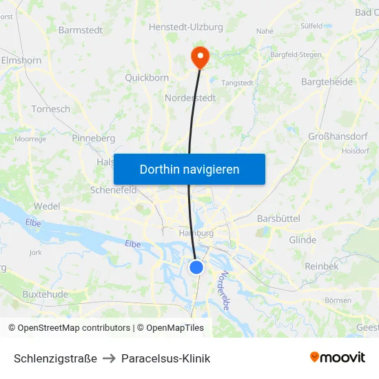 Schlenzigstraße to Paracelsus-Klinik map
