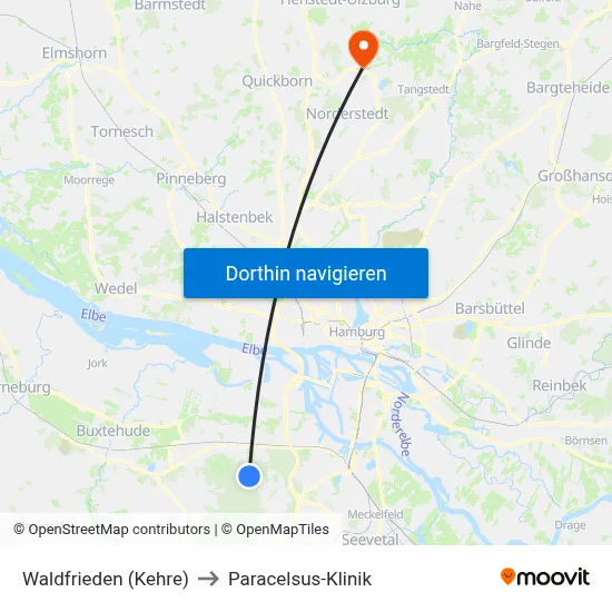 Waldfrieden (Kehre) to Paracelsus-Klinik map