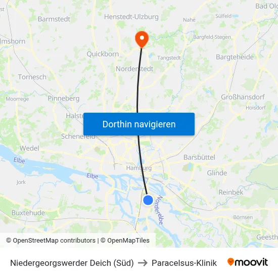 Niedergeorgswerder Deich (Süd) to Paracelsus-Klinik map