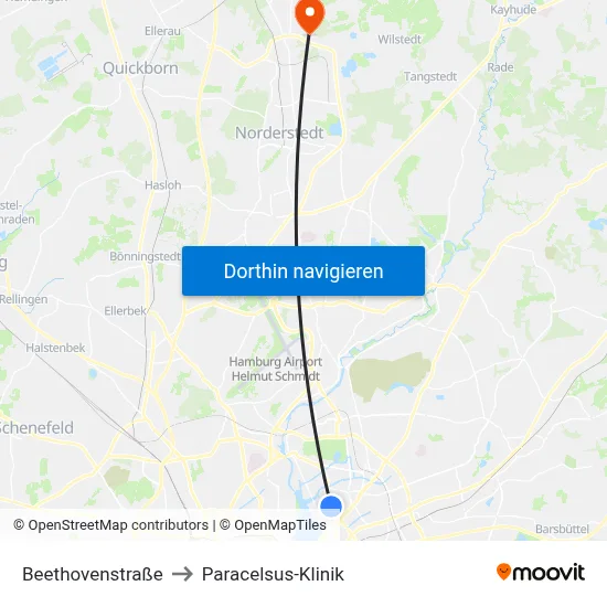 Beethovenstraße to Paracelsus-Klinik map