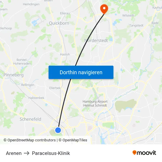 Arenen to Paracelsus-Klinik map