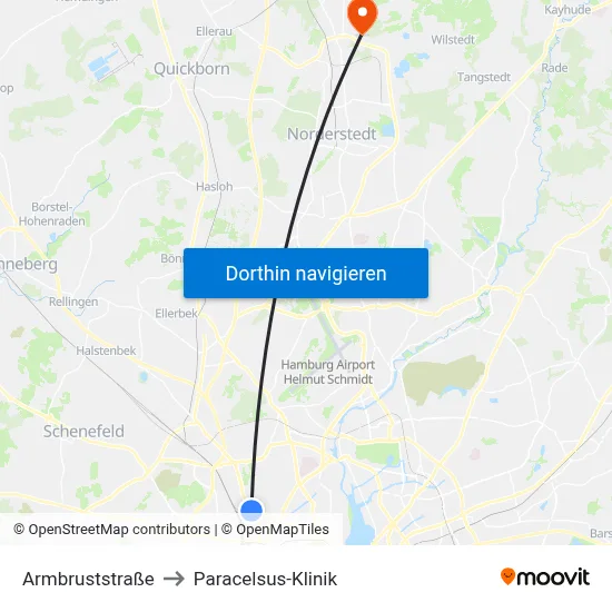 Armbruststraße to Paracelsus-Klinik map
