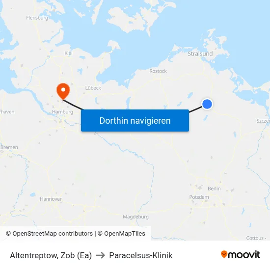 Altentreptow, Zob (Ea) to Paracelsus-Klinik map