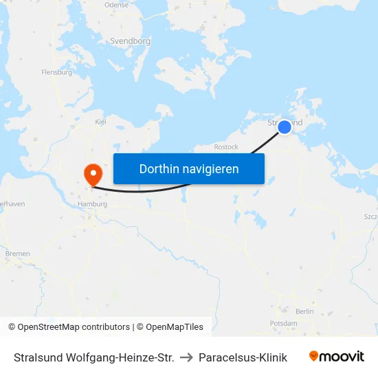 Stralsund Wolfgang-Heinze-Str. to Paracelsus-Klinik map