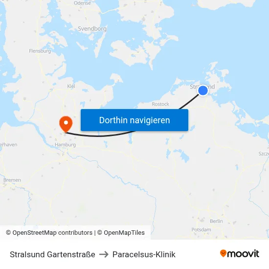 Stralsund Gartenstraße to Paracelsus-Klinik map
