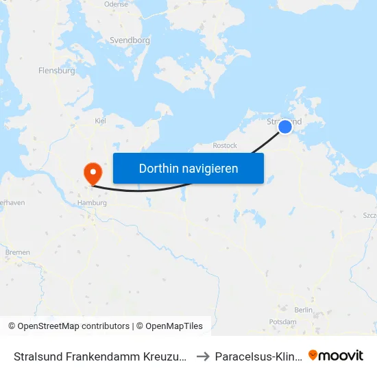 Stralsund Frankendamm Kreuzung to Paracelsus-Klinik map