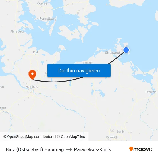 Binz (Ostseebad) Hapimag to Paracelsus-Klinik map