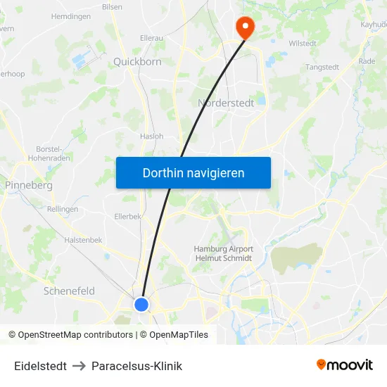 Eidelstedt to Paracelsus-Klinik map