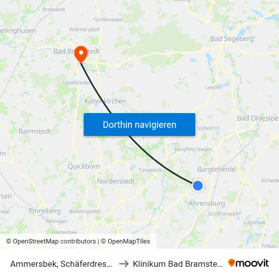 Ammersbek, Schäferdresch to Klinikum Bad Bramstedt map
