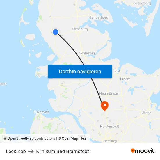 Leck Zob to Klinikum Bad Bramstedt map