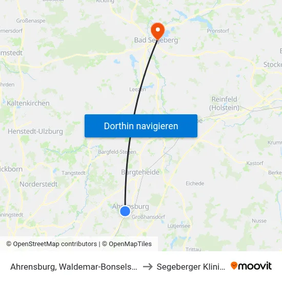 Ahrensburg, Waldemar-Bonsels-Weg to Segeberger Kliniken map