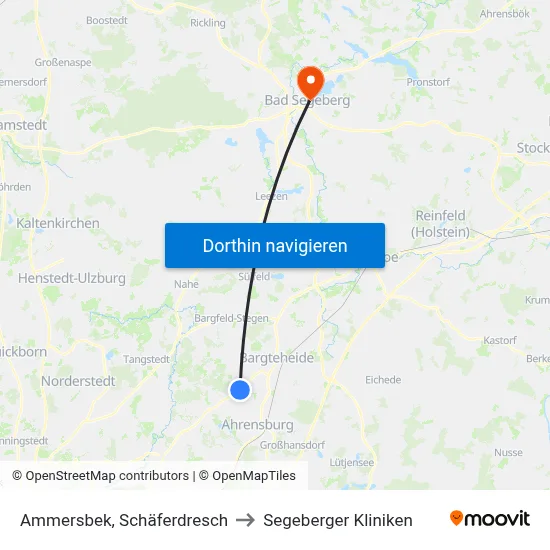 Ammersbek, Schäferdresch to Segeberger Kliniken map