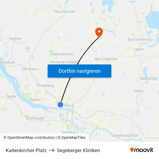 Kaltenkircher Platz to Segeberger Kliniken map