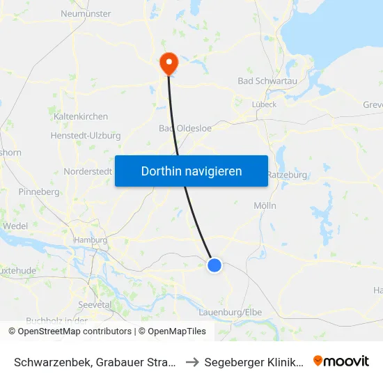 Schwarzenbek, Grabauer Straße to Segeberger Kliniken map