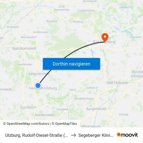 Ulzburg, Rudolf-Diesel-Straße (Ost) to Segeberger Kliniken map