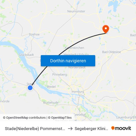 Stade(Niederelbe) Pommernstraße to Segeberger Kliniken map