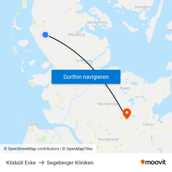 Klixbüll Ecke to Segeberger Kliniken map
