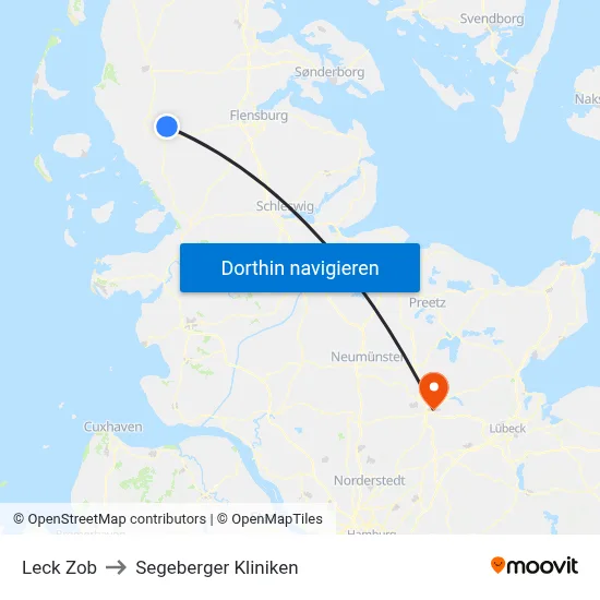Leck Zob to Segeberger Kliniken map