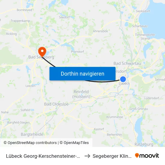 Lübeck Georg-Kerschensteiner-Straße to Segeberger Kliniken map