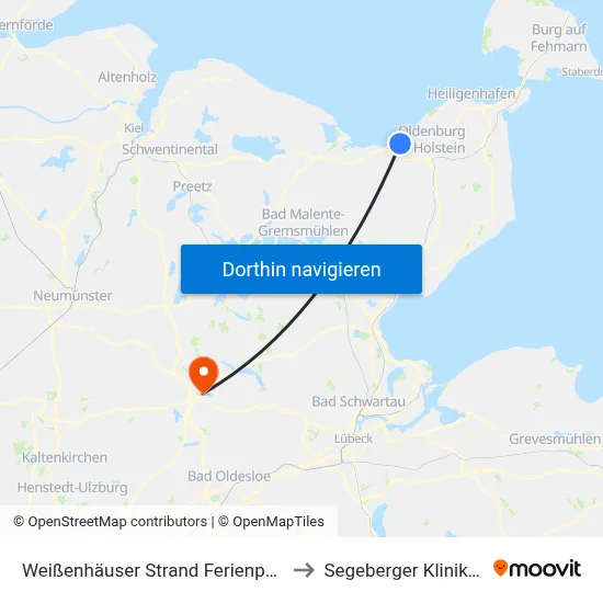 Weißenhäuser Strand Ferienpark to Segeberger Kliniken map