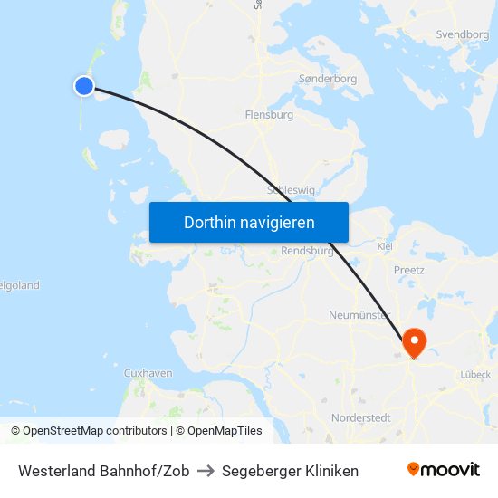 Westerland Bahnhof/Zob to Segeberger Kliniken map