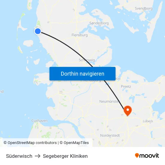 Süderwisch to Segeberger Kliniken map