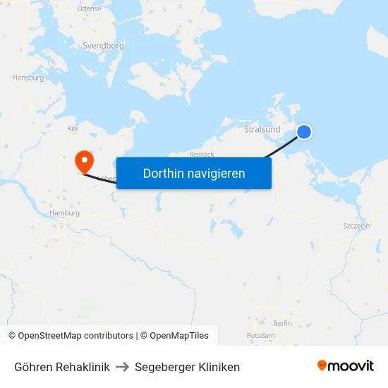 Göhren Rehaklinik to Segeberger Kliniken map