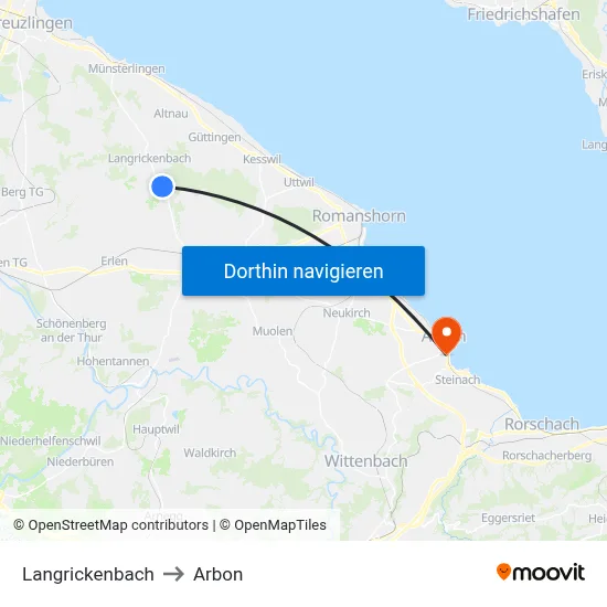 Langrickenbach to Arbon map
