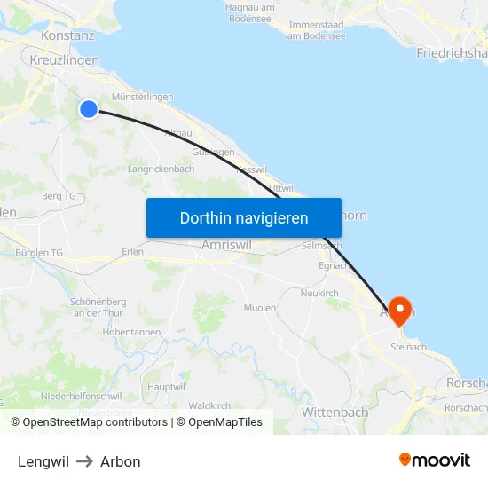 Lengwil to Arbon map