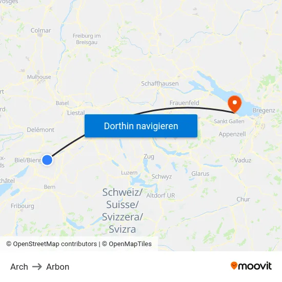 Arch to Arbon map