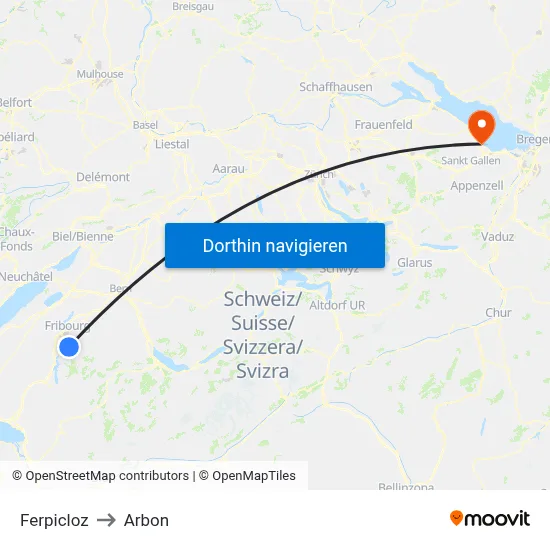 Ferpicloz to Arbon map