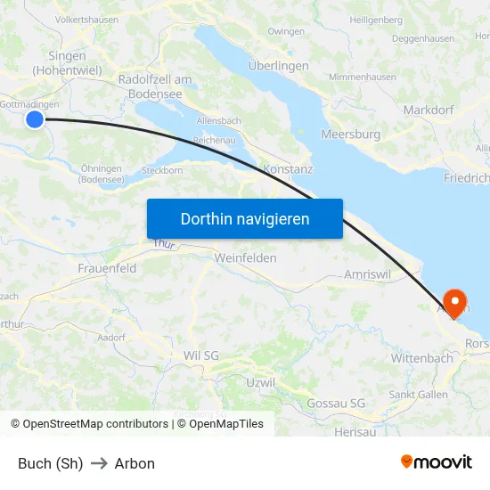 Buch (Sh) to Arbon map