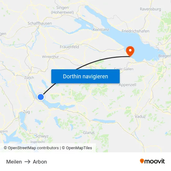 Meilen to Arbon map