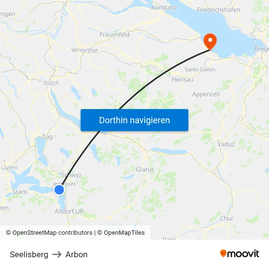 Seelisberg to Arbon map